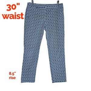 Adrianna Papell kate fit - blue print dress slacks - 30" waist